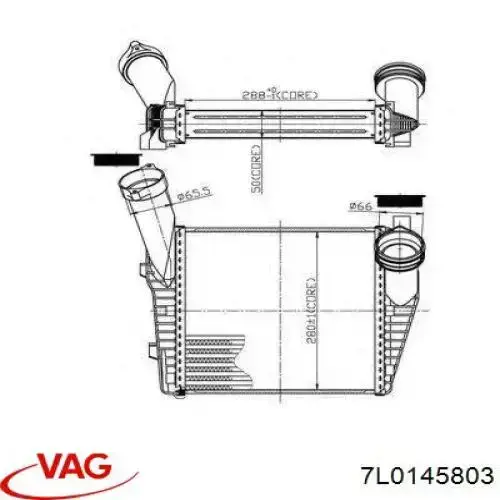 Радіатор интеркуллера 7L0145803 VAG