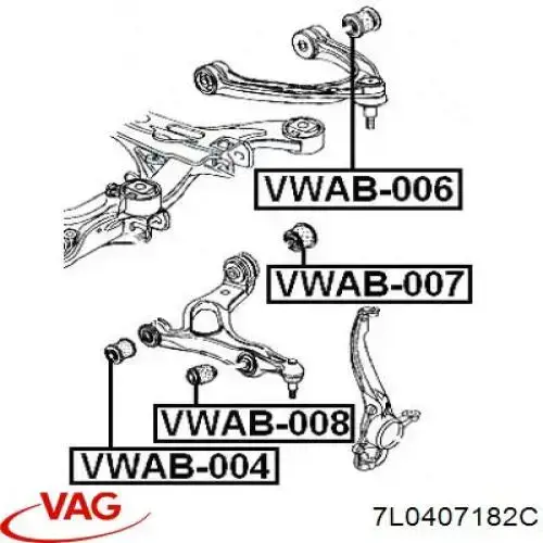 Сайлентблок переднього важеля 7L0407182C VAG