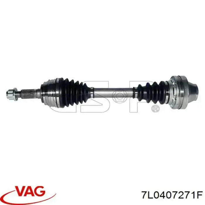 Купити 7L0407271F VAG Вісь передня в зборі