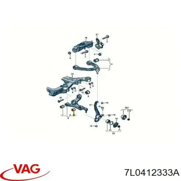 С/блок нижнього важеля VAG 7L0412333A