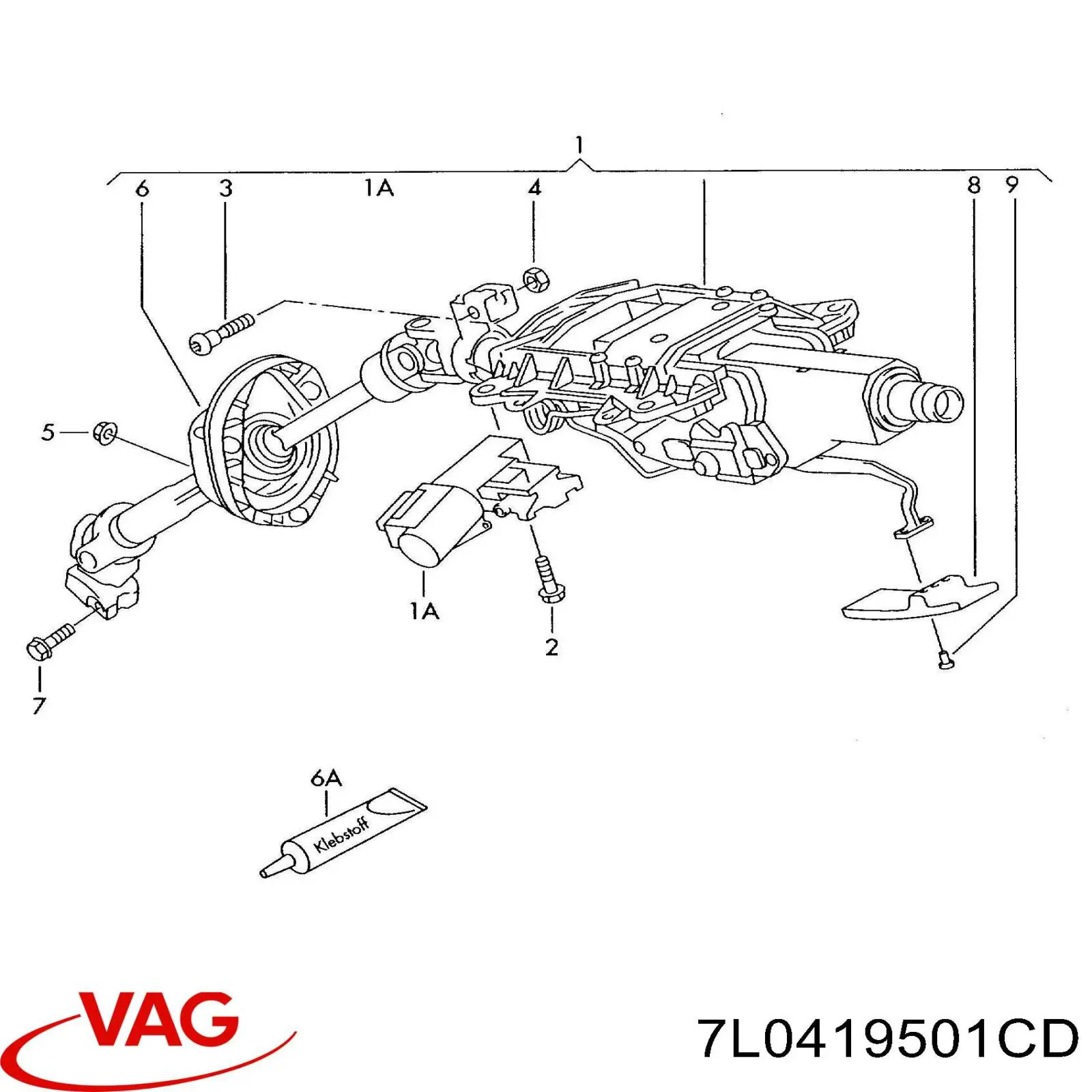 7L0419501CD VAG Колонка рульового управління