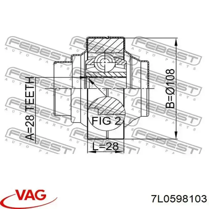 7L0598103 VAG Шарнір кутових швидкостей внутрішній задній