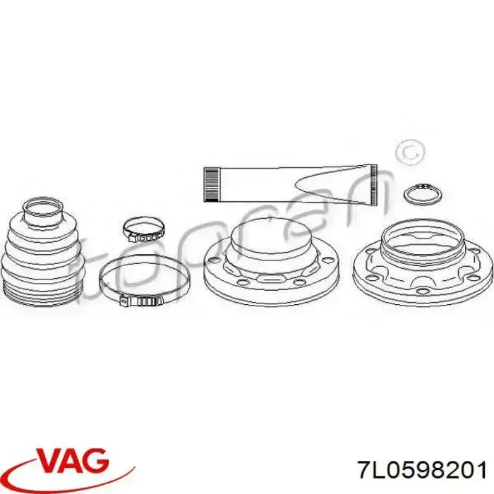 Пильник ШРКШа внутрішній, задньої піввісі 7L0598201 VAG