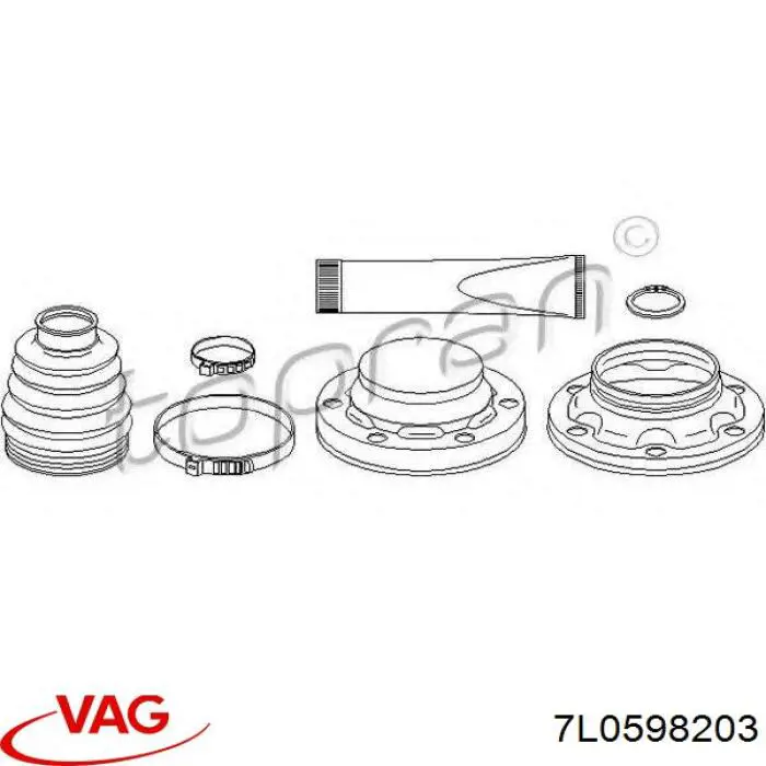 7L0598203 VAG Пильник шарніра кутових швидкостей зовнішній задній