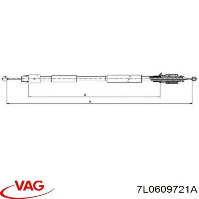 Купити 7L0609721A VAG Трос ручного гальма задній, правий/лівий