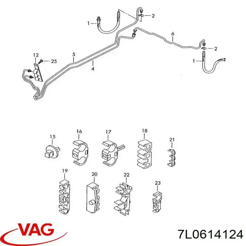 Трійник гальмівних трубок VAG 7L0614124 ціна, від 3.61 USD