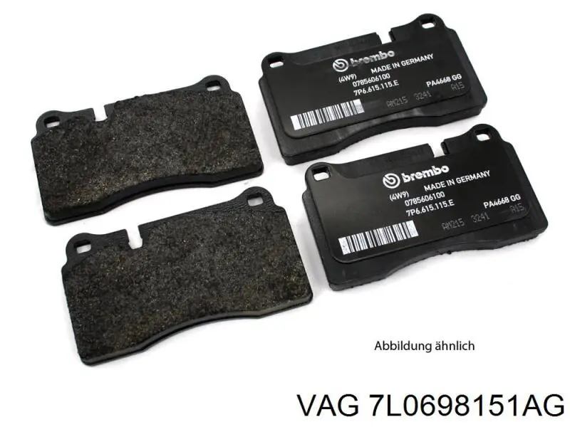 Купити 7L0698151AG VAG Колодки гальмівні передні, дискові