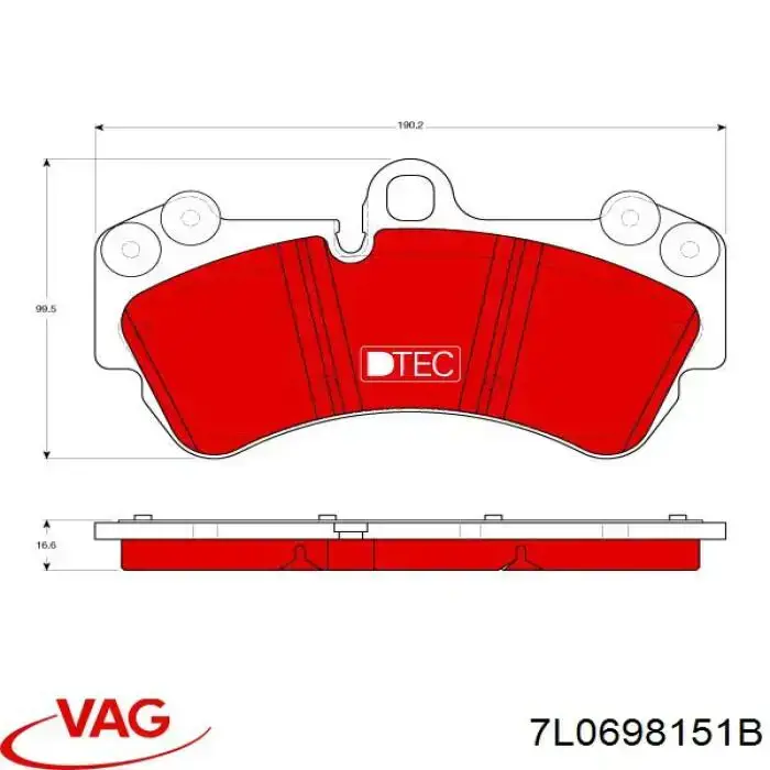Передні тормозні колодки 7L0698151B VAG