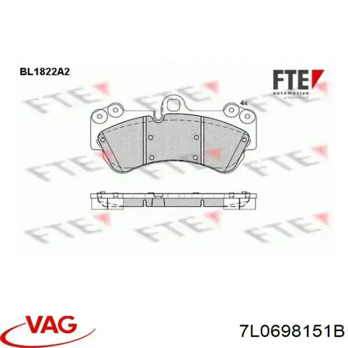 7L0698151B VAG Передні гальмівні колодки