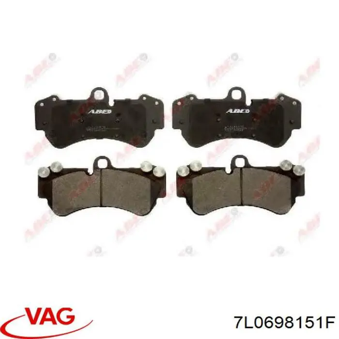 Купити 7L0698151F VAG Колодки гальмівні передні, дискові