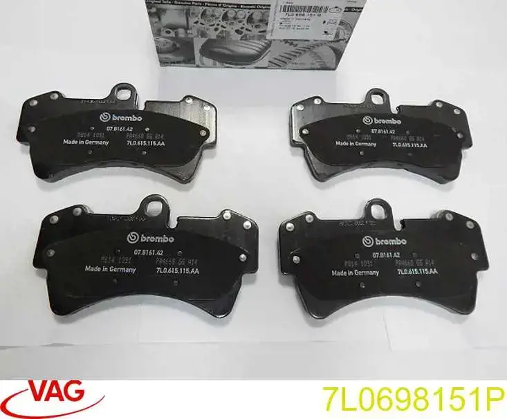 Купити 7L0698151P VAG Колодки гальмівні передні, дискові