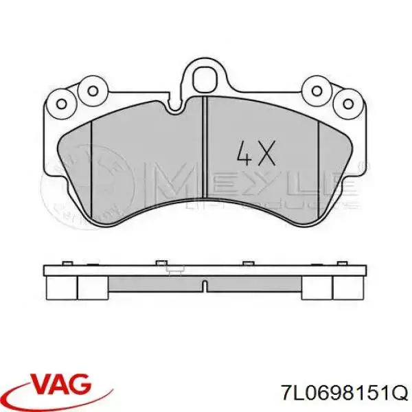 Гальмівні колодки VAG 7L0698151Q ціна, від 48.19 USD