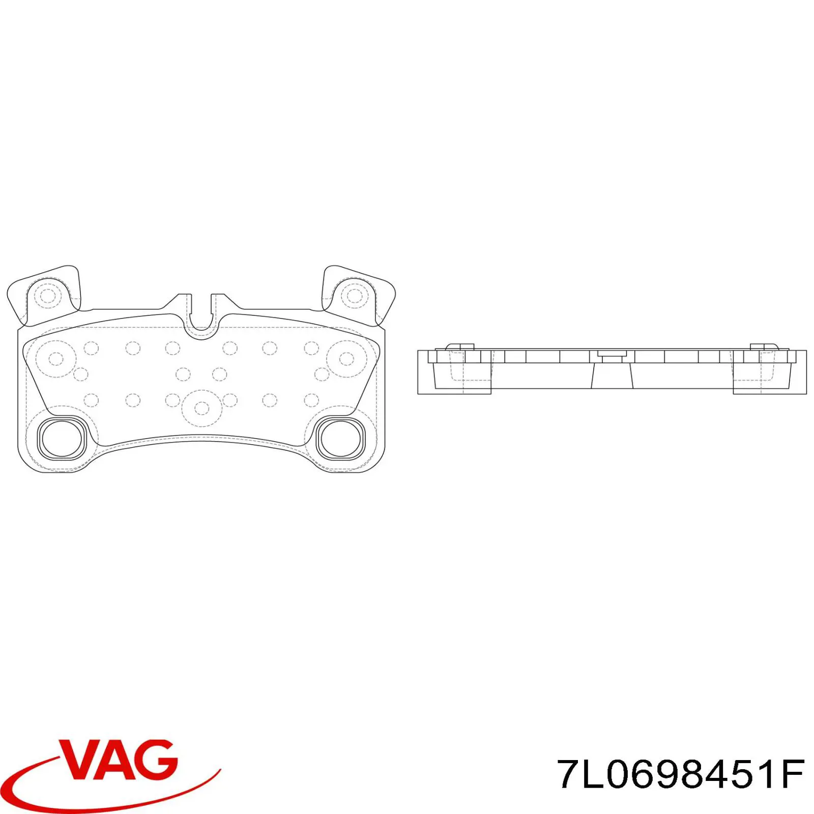 Задні гальмівні колодки 7L0698451F VAG