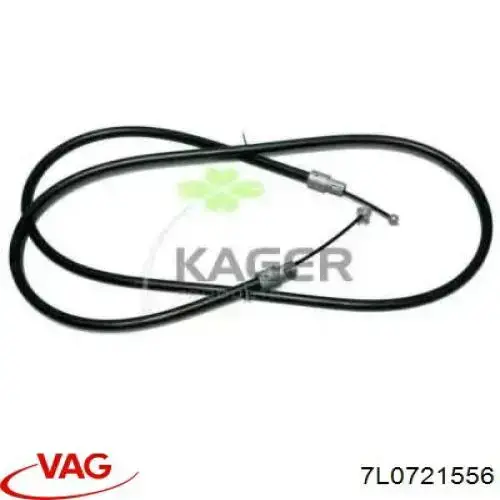 7L0721556 VAG Трос ручного гальма передній