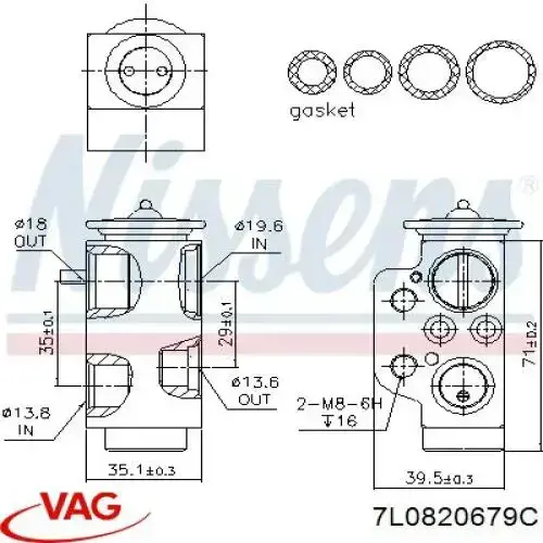 Купити 7L0820679C VAG Клапан TRV, кондиціонера