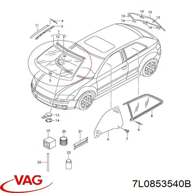 Купити 7L0853540B VAG Накладка зовнішня (молдинг) порога, задня права