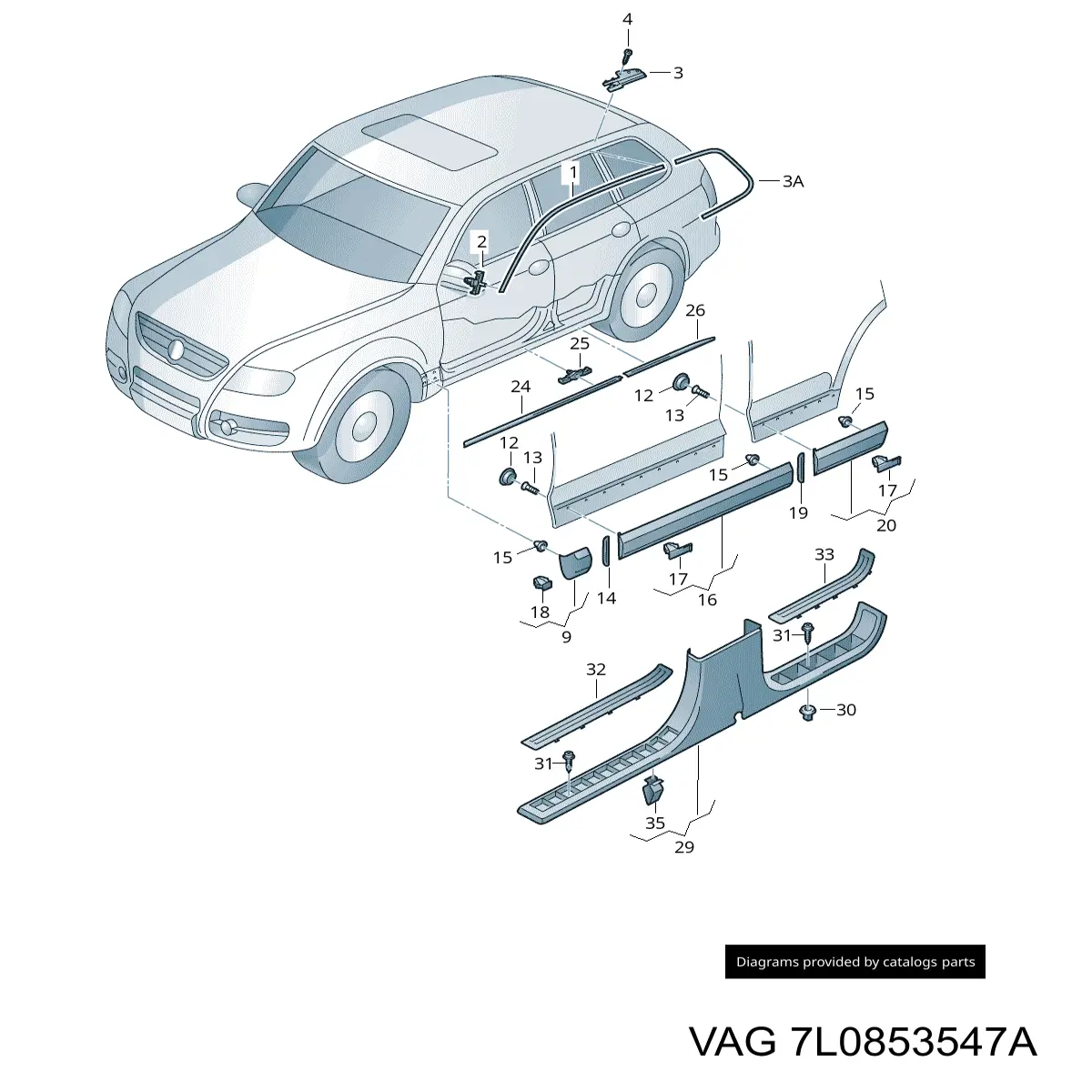 Купити 95555954700 Porsche Пістон (кліп) кріплення накладок порогів