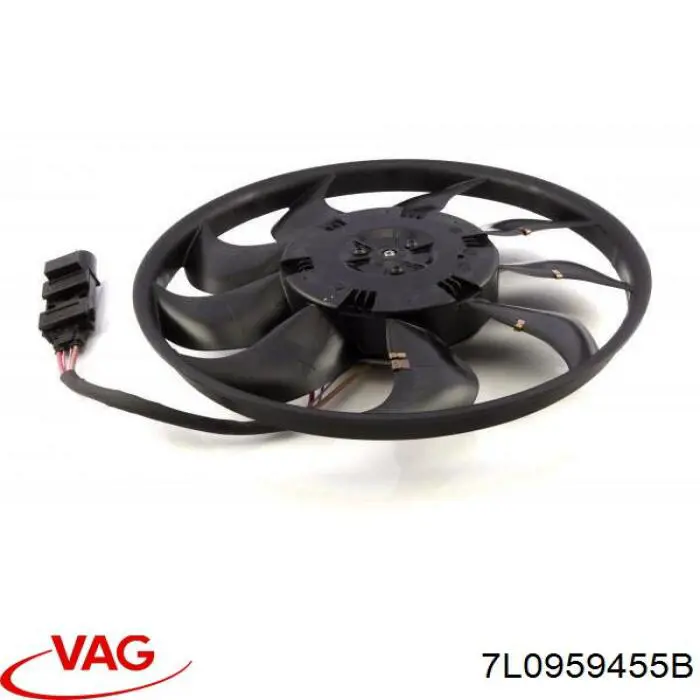 Купити 7L0959455B VAG Електровентилятор охолодження в зборі (двигун + крильчатка), правий
