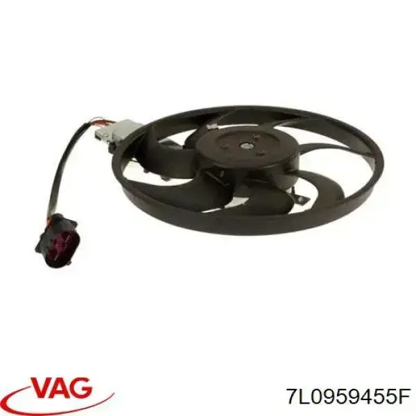 7L0959455F VAG Електровентилятор охолодження в зборі (двигун + крильчатка), лівий