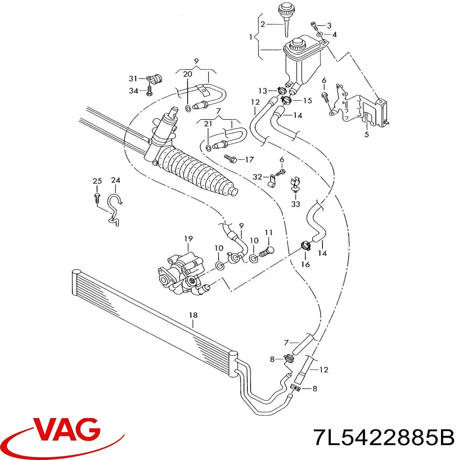 Купити 7L5422885 VAG Радіатор ГПК