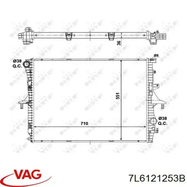 7L6121253B VAG Радіатор охолодження двигуна