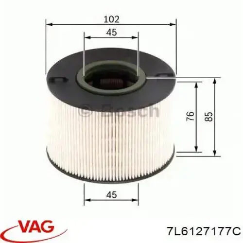 Купити 7L6127177C VAG Фільтр-відстійник палива грубої очистки