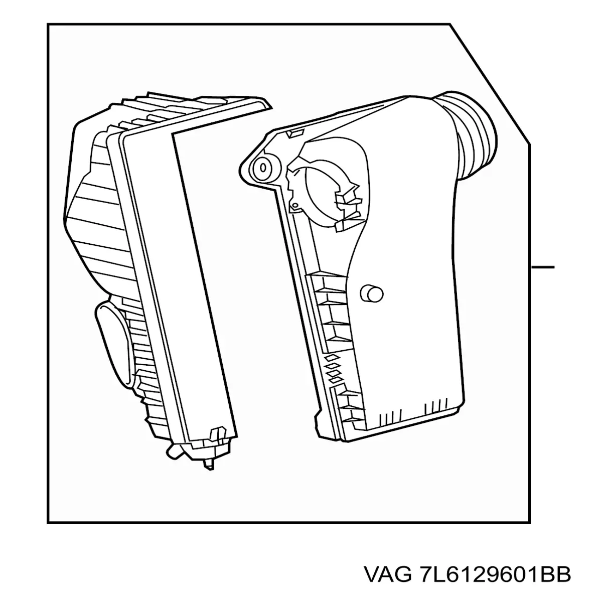 Корпус повітряного фільтра VAG 7L6129601BB ціна, від 75.83 USD