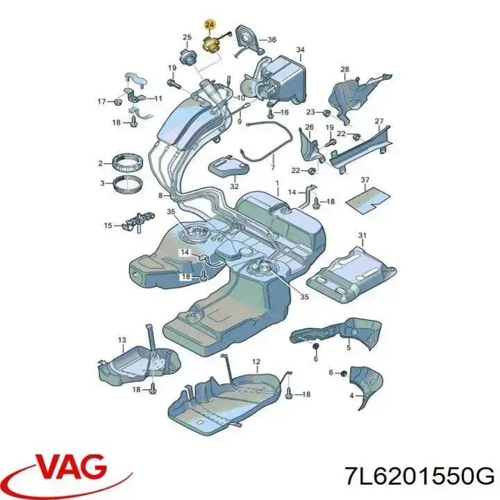 Пробка паливного бака VAG 7L6201550G ціна, від 21.54 USD