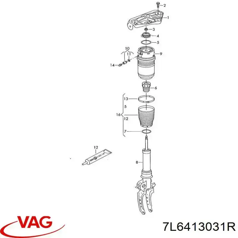 Купити 7L6413031R VAG Амортизатора передній лівий
