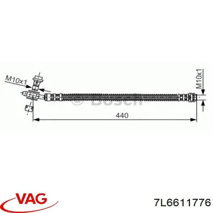 7L6611776 VAG Шланг гальмівний задній