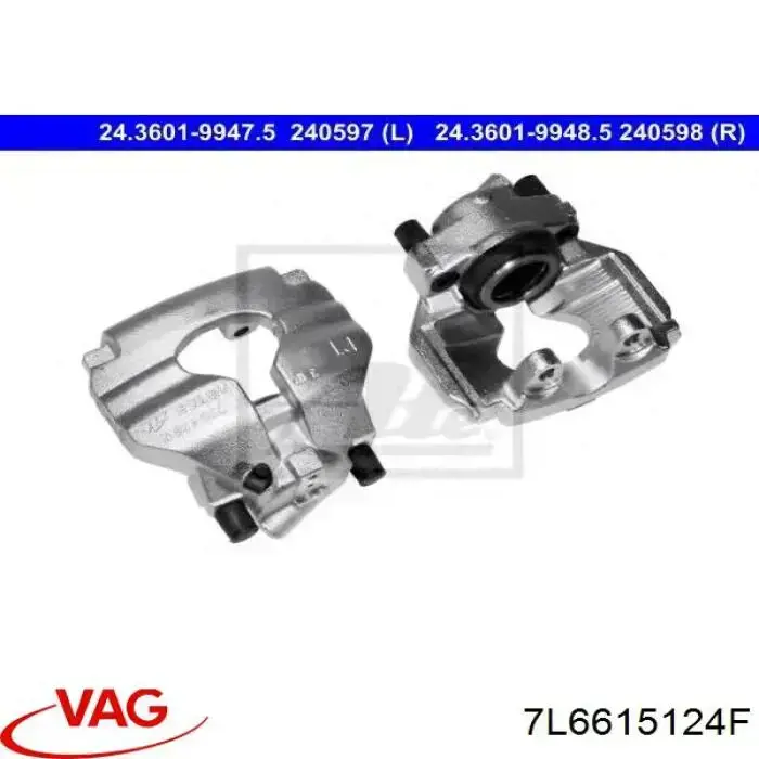 Купити 7L6615124F VAG Супорт гальмівний передній правий
