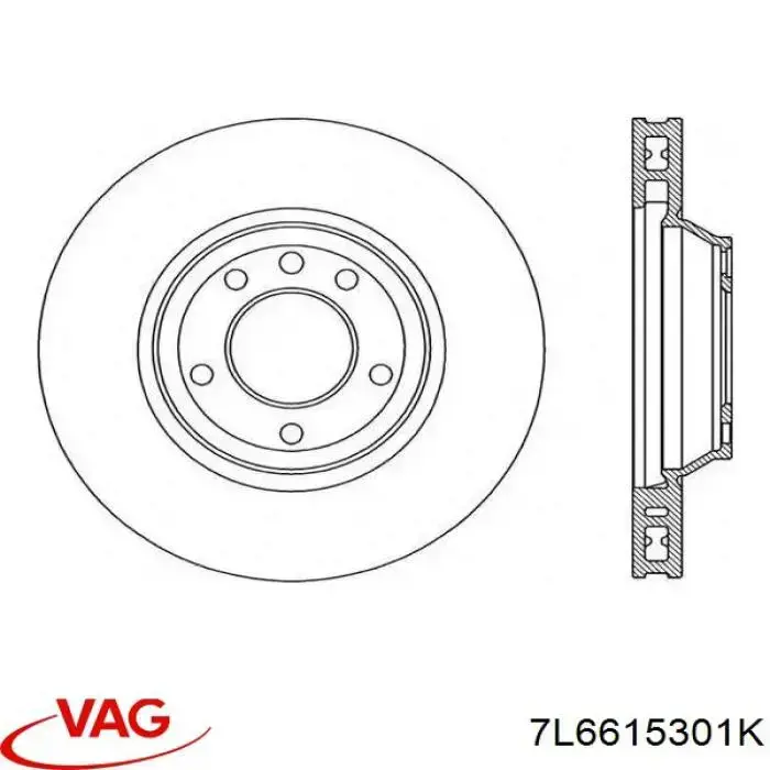Диск переднього гальма VAG 7L6615301K ціна, від 98.14 USD
