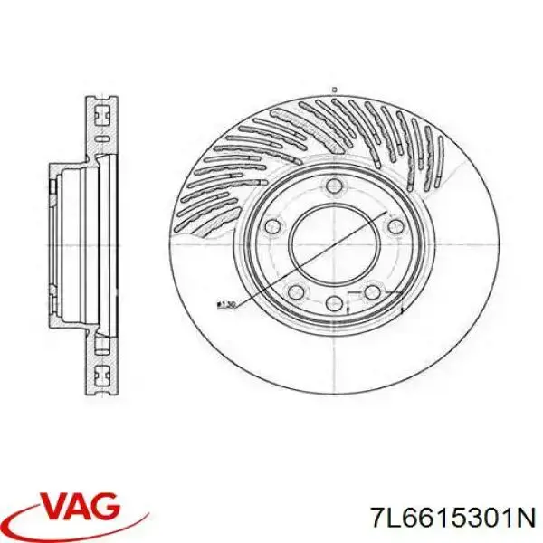 Диск переднього гальма VAG 7L6615301N ціна, від 22.57 USD