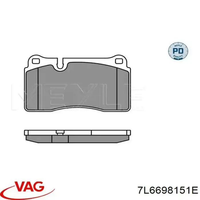 Купити 7L6698151E VAG Колодки гальмівні передні, дискові