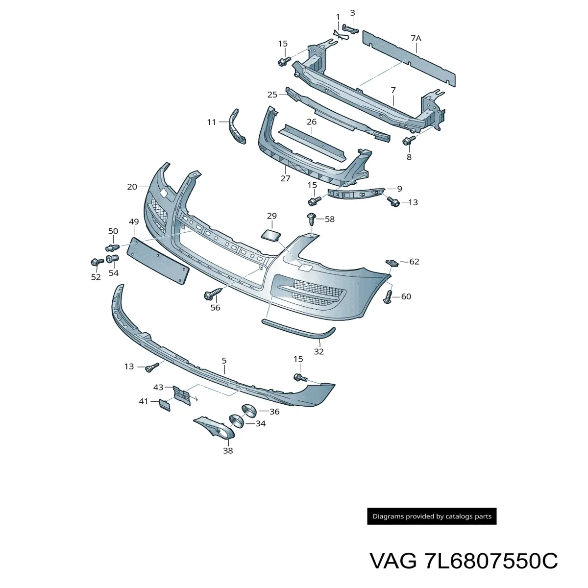 7L6807550C VAG абсорбер (наповнювач бампера переднього)