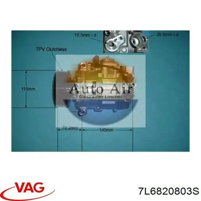 Купити 7L6820803S VAG Компресор кліматичної установки