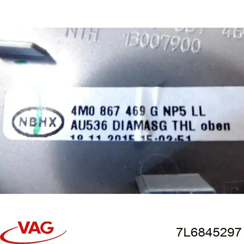 7L6845297 VAG Скло багажного відсіку, ліве