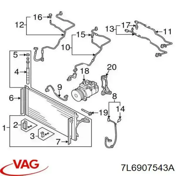 7L6907543A VAG Датчик температури фріону