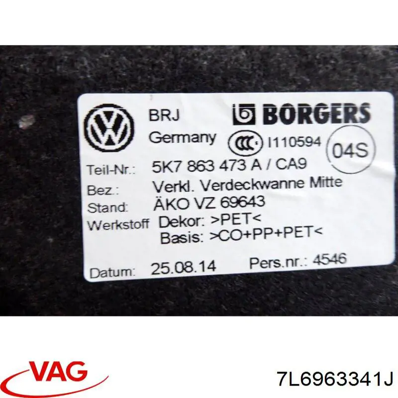  7L6963341J VAG