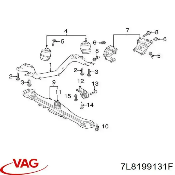 Підвіска двигуна (силового агрегату) VAG 7L8199131F