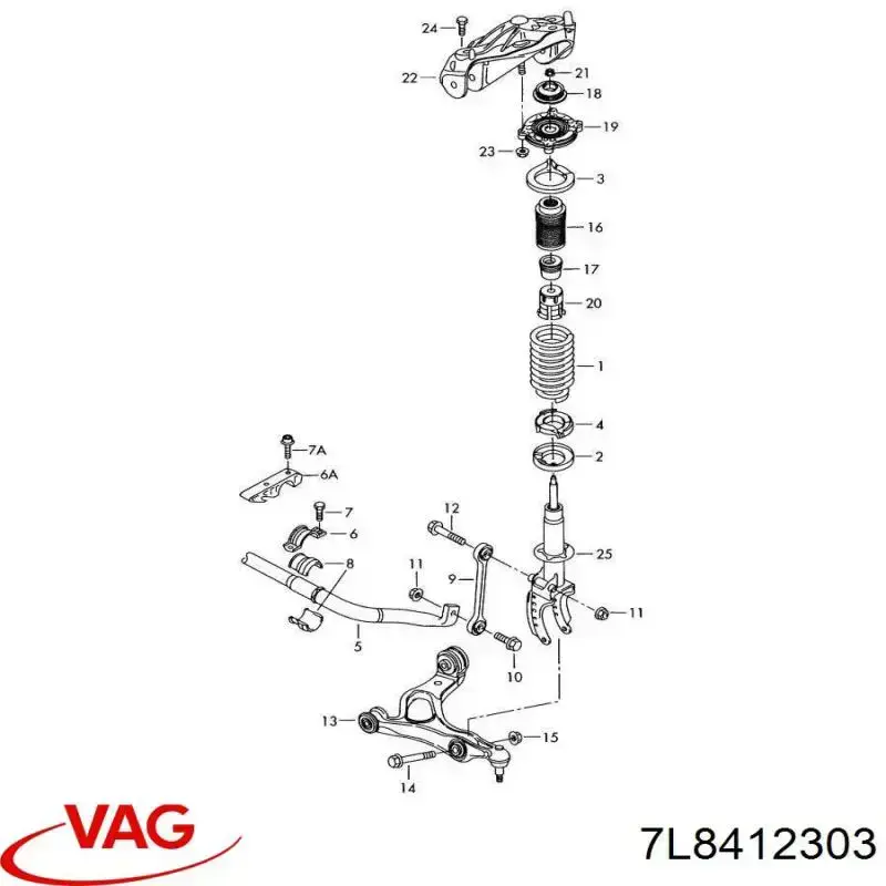 Купити 7L8412303 VAG Буфер-відбійник амортизатора переднього