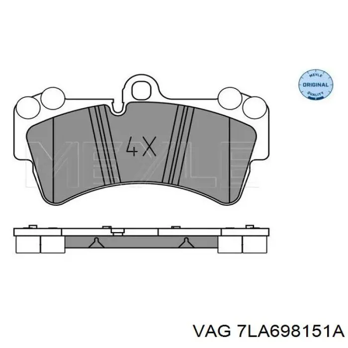 7LA698151A VAG Передні гальмівні колодки