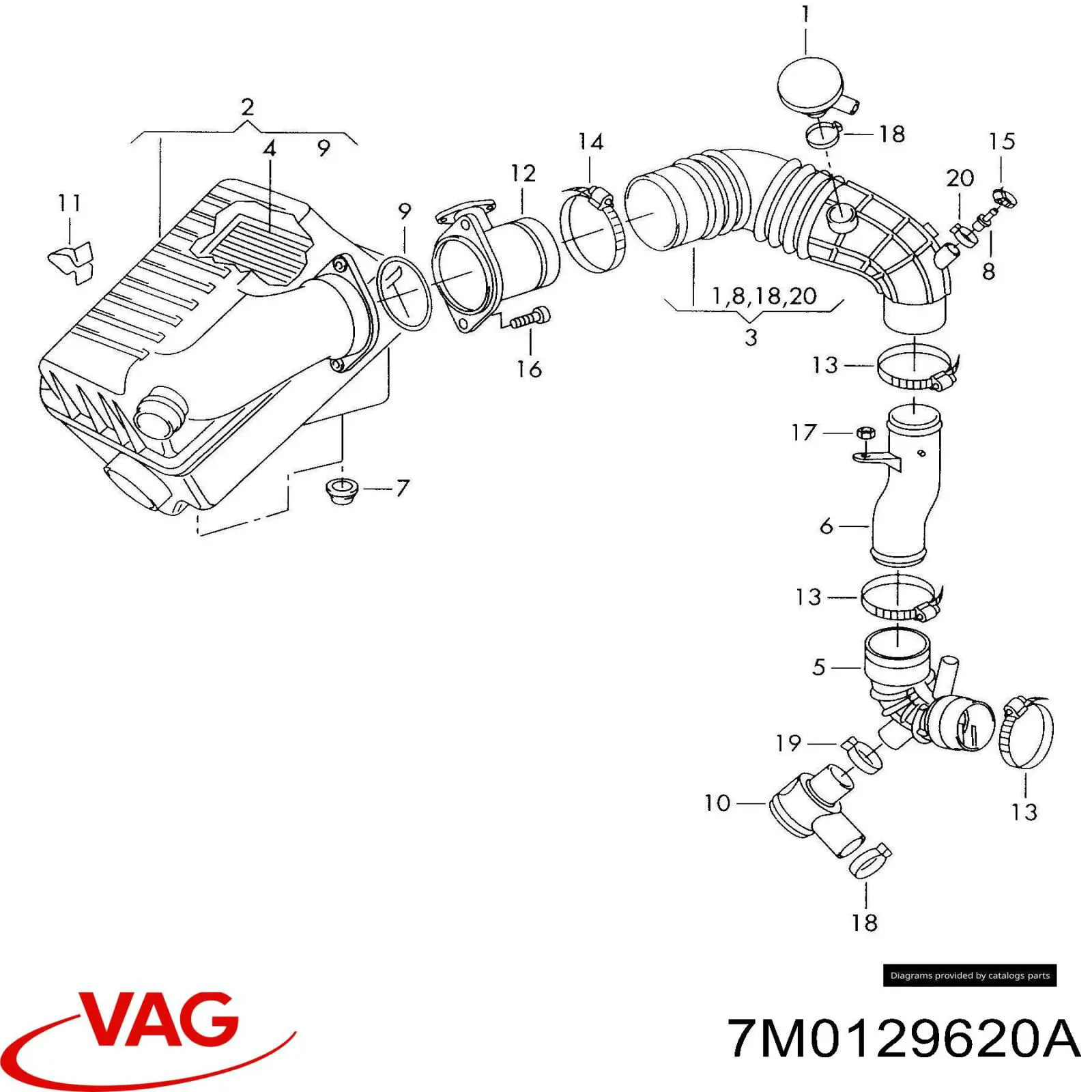 Елемент повітряного фільтра VAG 7M0129620A ціна, від 8.07 USD