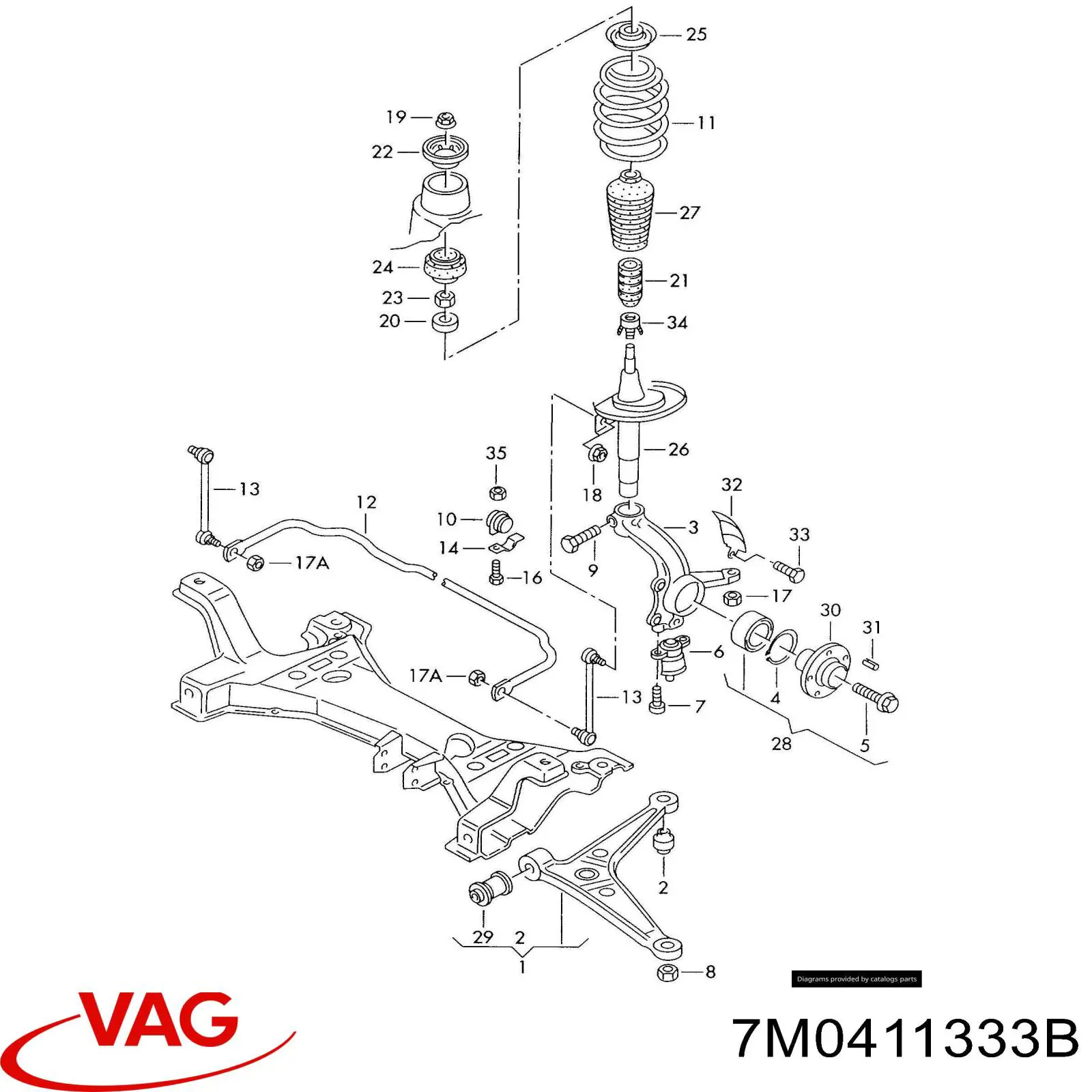 Хомут кріплення втулки стабілізатора, переднього Seat Alhambra (7V8, 7V9) (Сеат Alhambra)