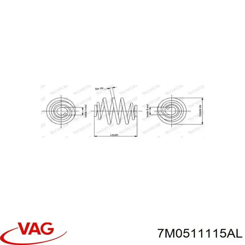 Задні пружини 7M0511115AL VAG