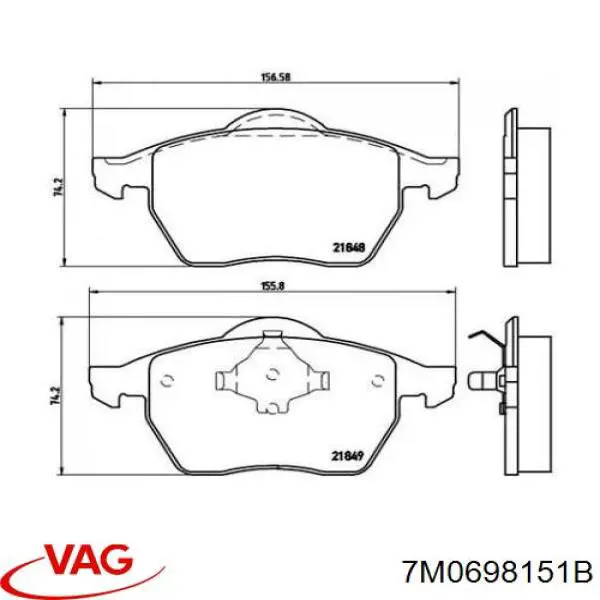 Тормозні колодки VAG 7M0698151B