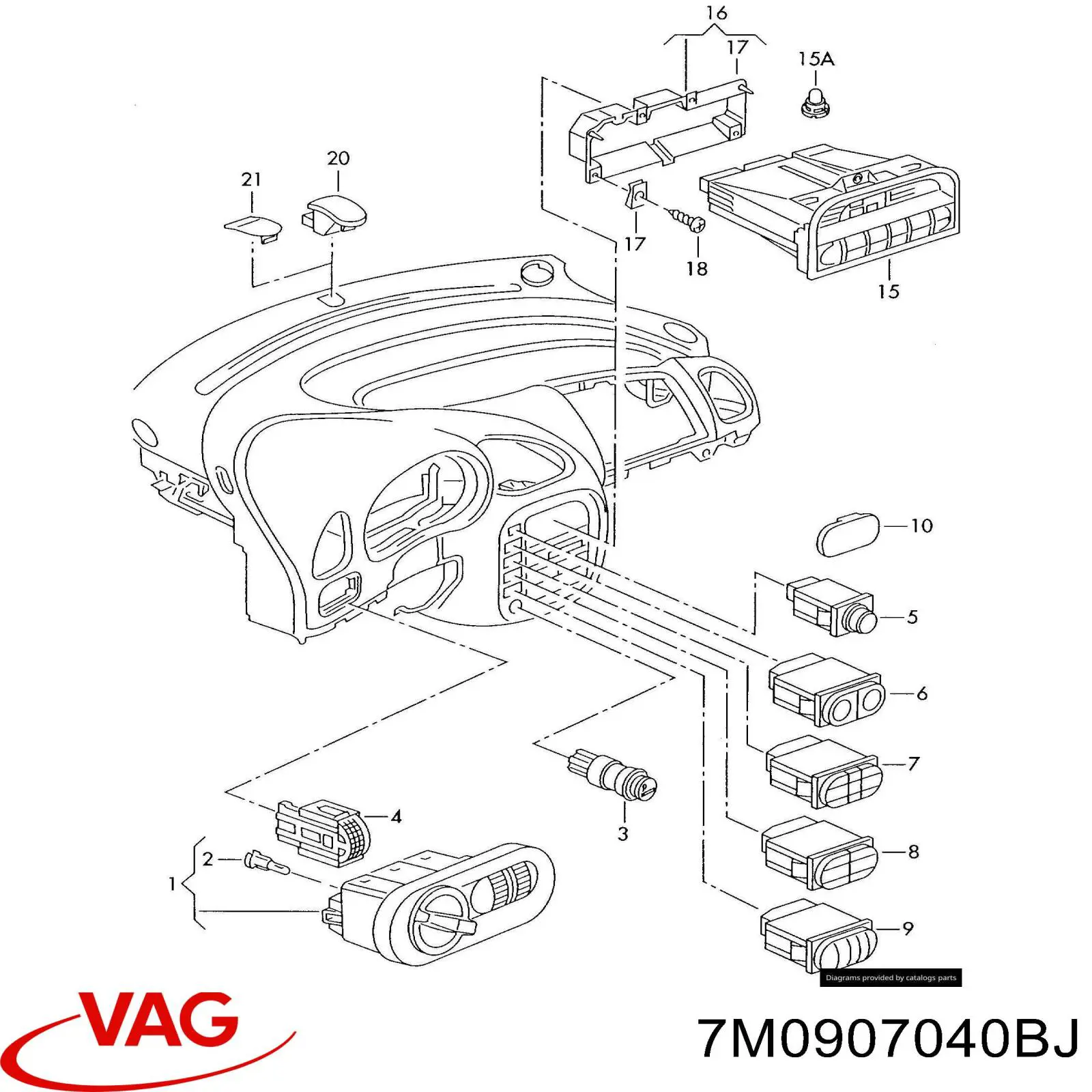 Купити 7M0907040AP VAG Блок управління пічкою
