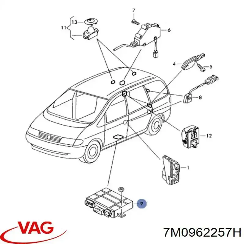 Блок керування центральним замком VAG 7M0962257H ціна, від 57.00 USD