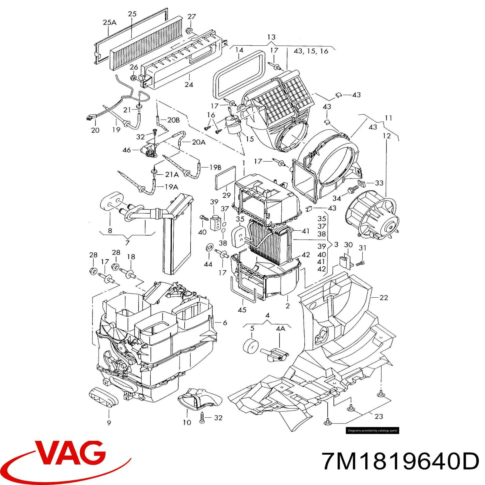 Фільтр повітряний обігрівача VAG 7M1819640D ціна, від 9.05 USD