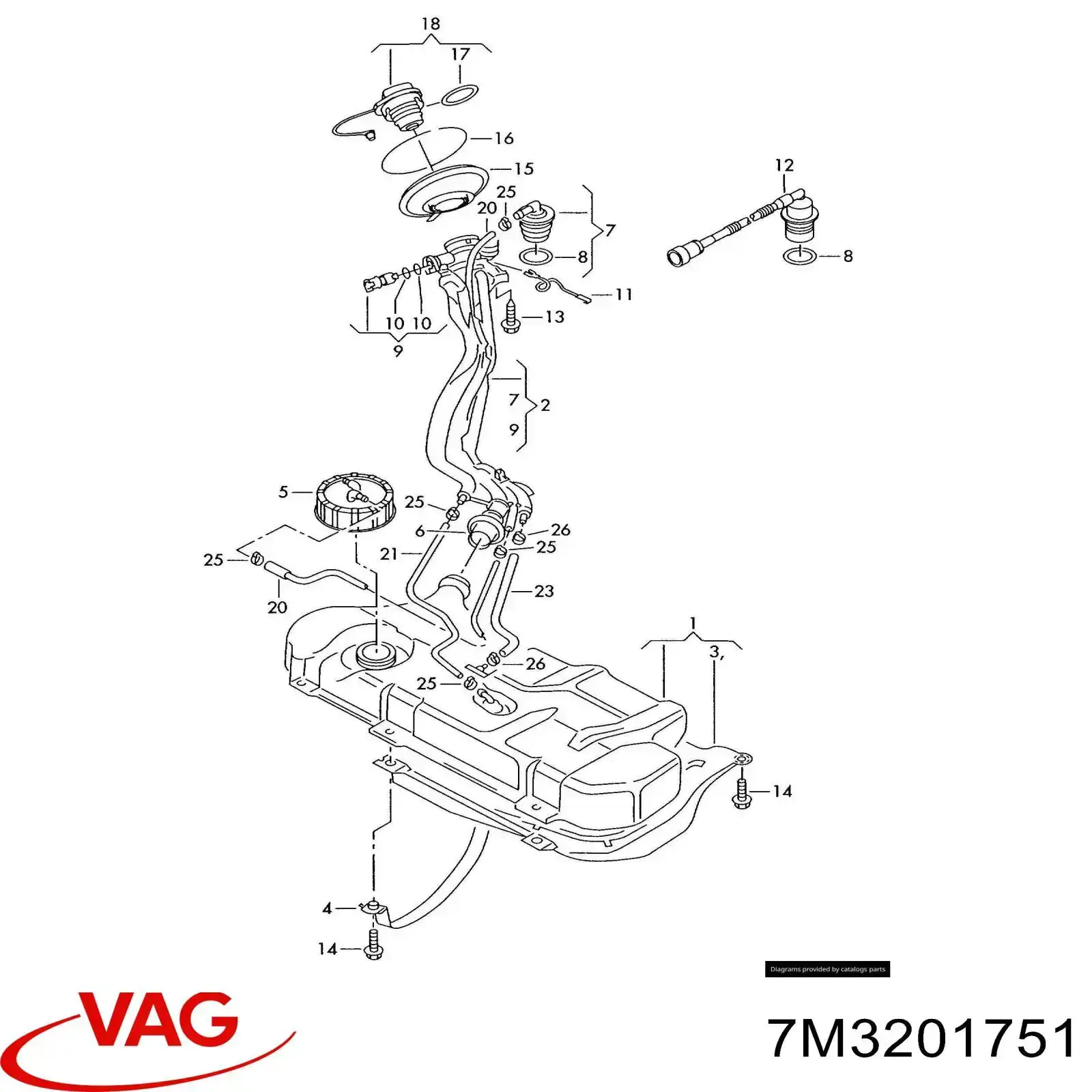7M3201751 VAG Клапан вентиляції газів паливного бака